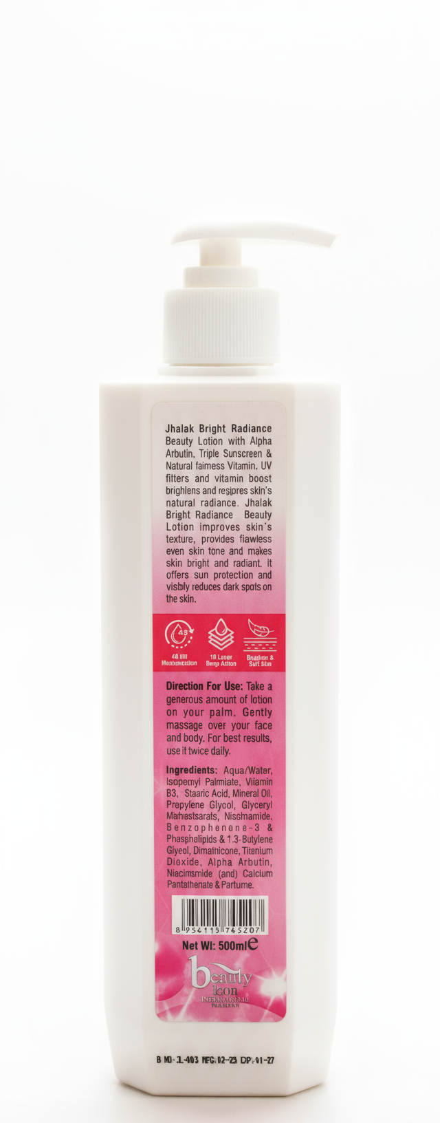 JHALAK LOTION RADIANCE Even Tone Skin Brightening 500ml