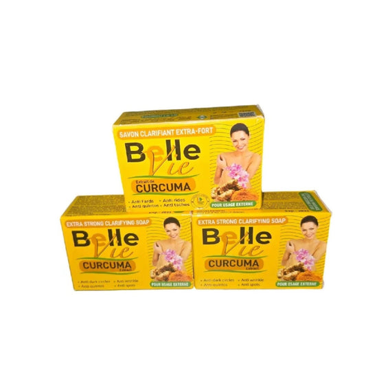 2 Pcs Belle Vie Rich Turmeric Soap. Curcuma Extract 225g Jar. X 2