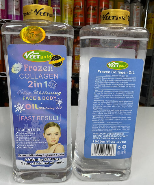 Veetgold Frozen Collagen Oil for Face & Body – Veetgold Glowing and Brightening Formula, helps in dark Spot reduction and Deep Moisturizing
1000ml