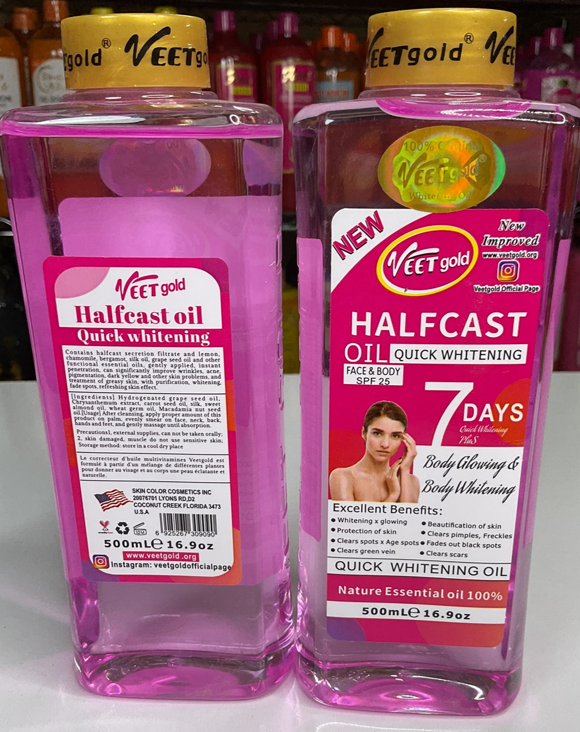 💯 Original Veet Gold Half - Cst Corrector Face & Body Oil SPF 25. 500ml