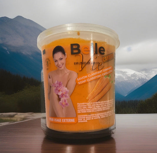 Belle Vie Rich Carotte Soap.  Exfoliating Soap 670g Jar. X 1