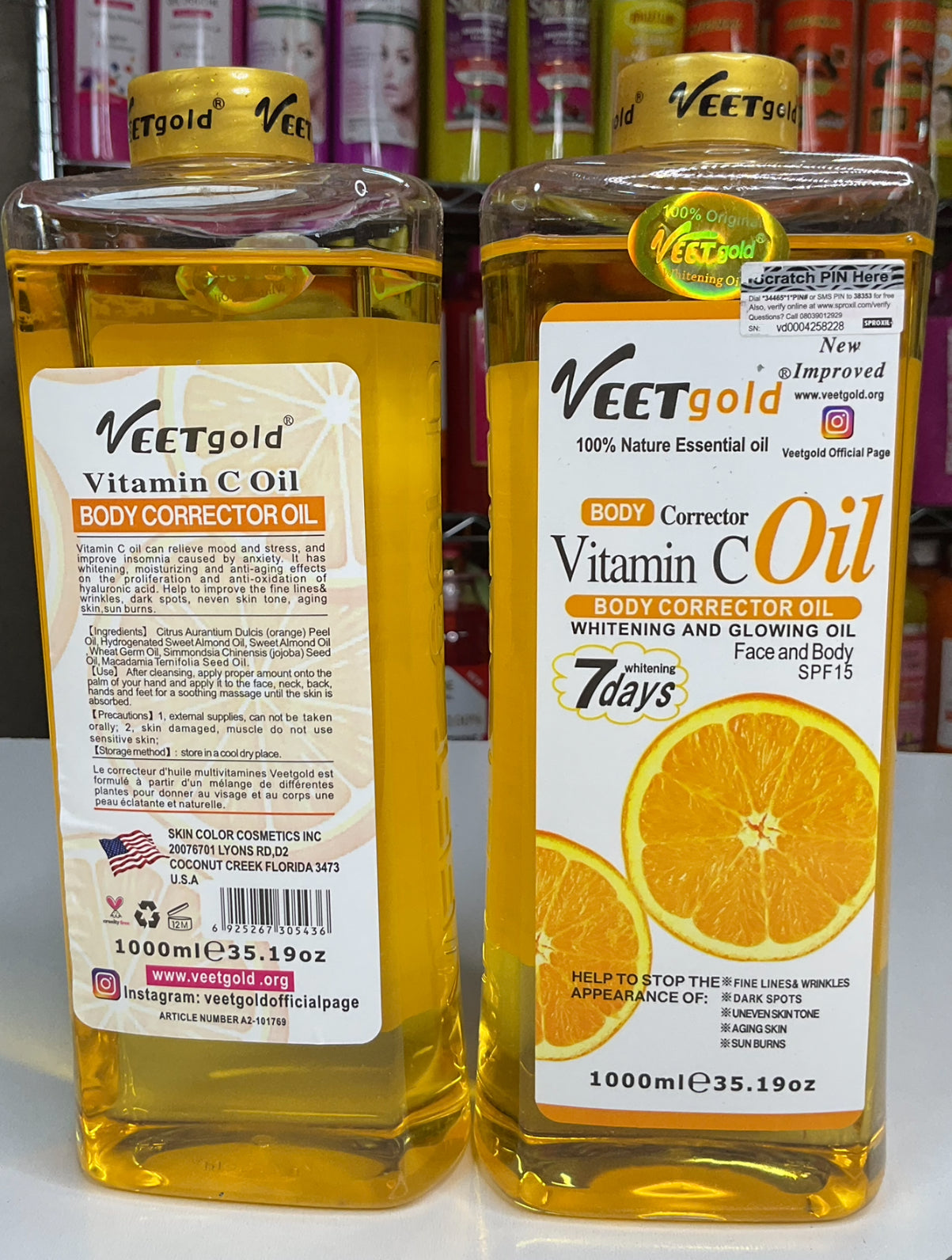 Veet Gold Vitamin C Super Whitening Oil 1000 ml