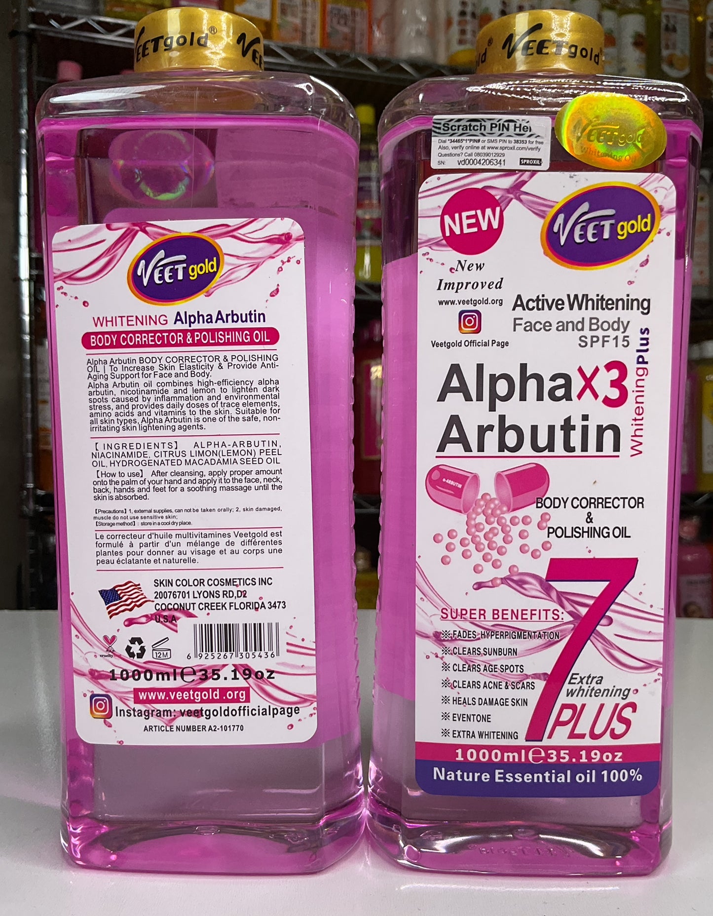 Veet Gold Alpha Arbutin Skin Correcting & Ligtening Oil 1000ml