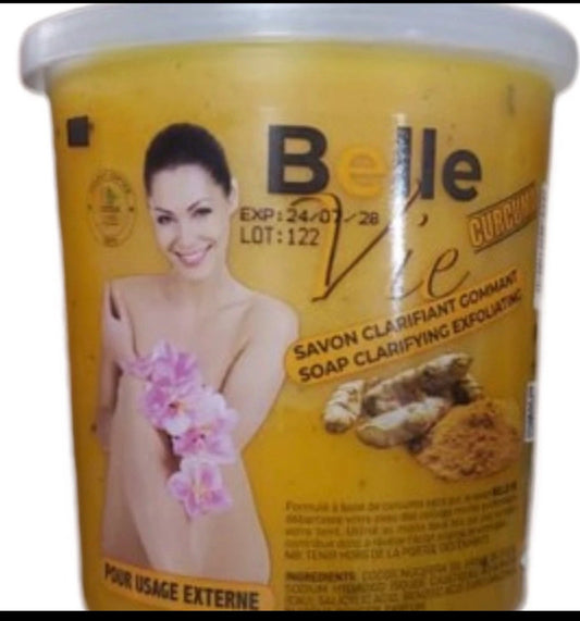 Belle Vie Rich Turmeric Soap.  Exfoliating Soap 670g Jar. X 1