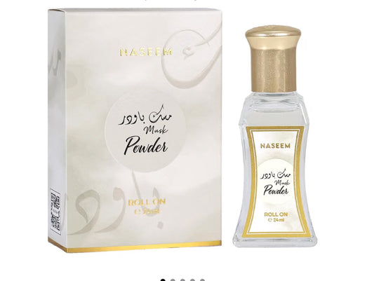 Naseem Perfume Musk Powder Roll-On, a unisex fragrance oil.