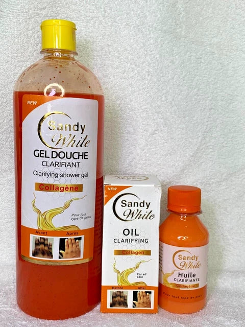 Sandy White Clarifying Collagen Shower Gel 1000ml & Serum 125ml
