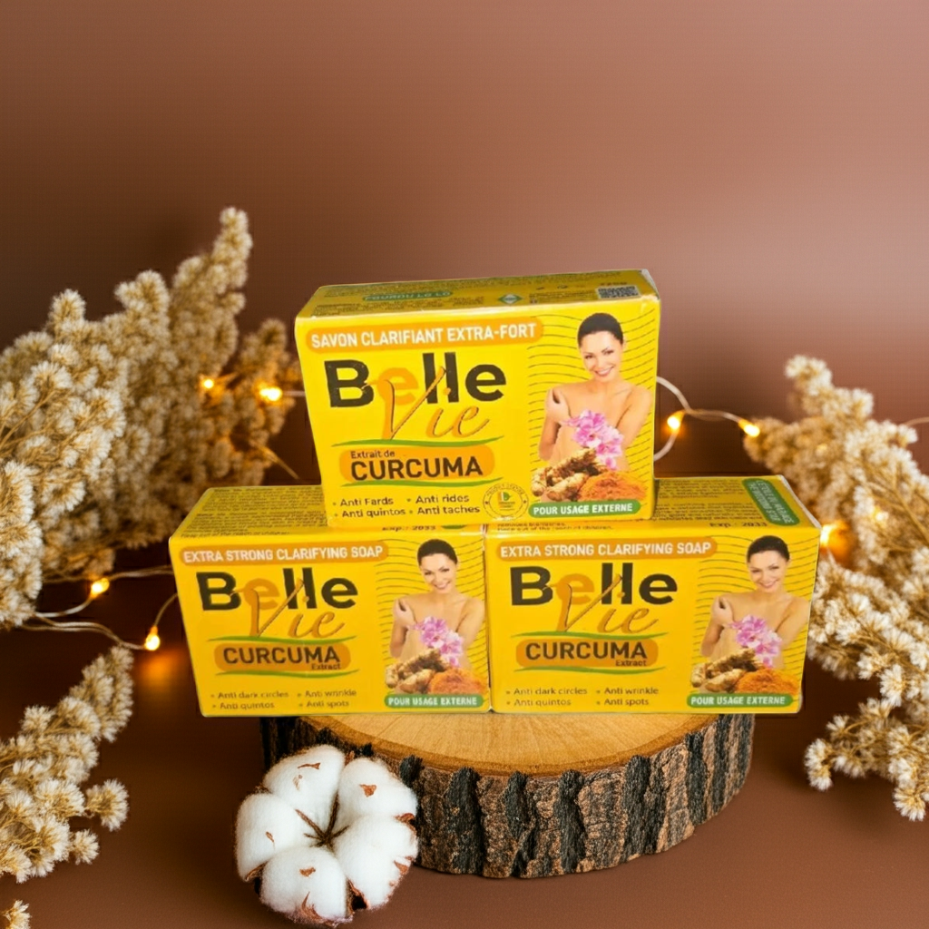 2 Pcs Belle Vie Rich Turmeric Soap. Curcuma Extract 225g Jar. X 2